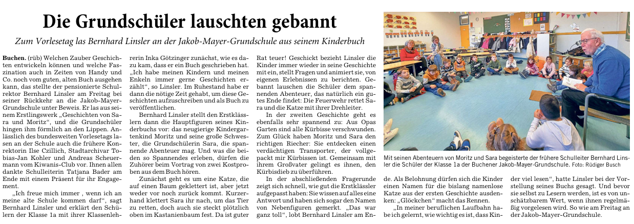 Zeitungsartikel Vorlesetag 2025